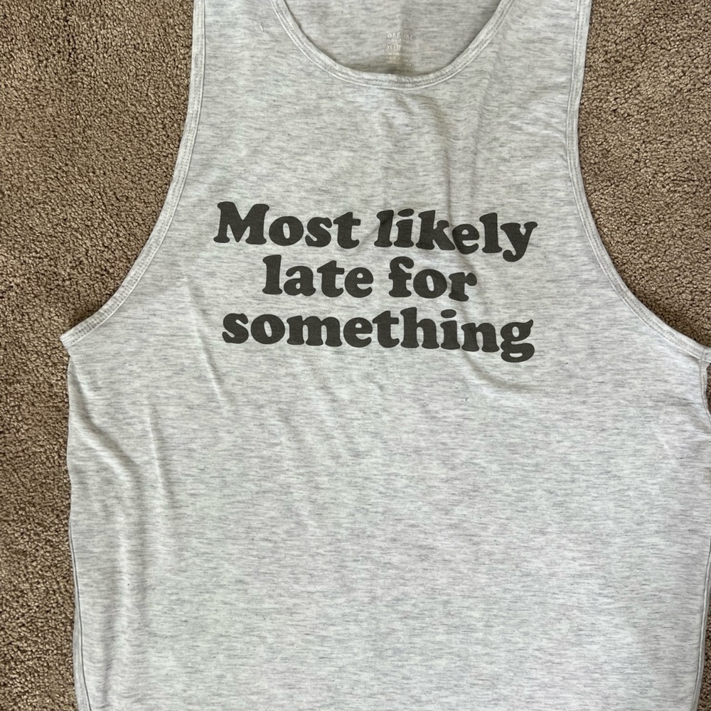 Aerie Gray Graphic Tank Top - Picture 1 of 5